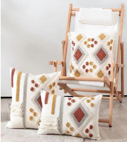 Cotton Tufted Banaras Cushion