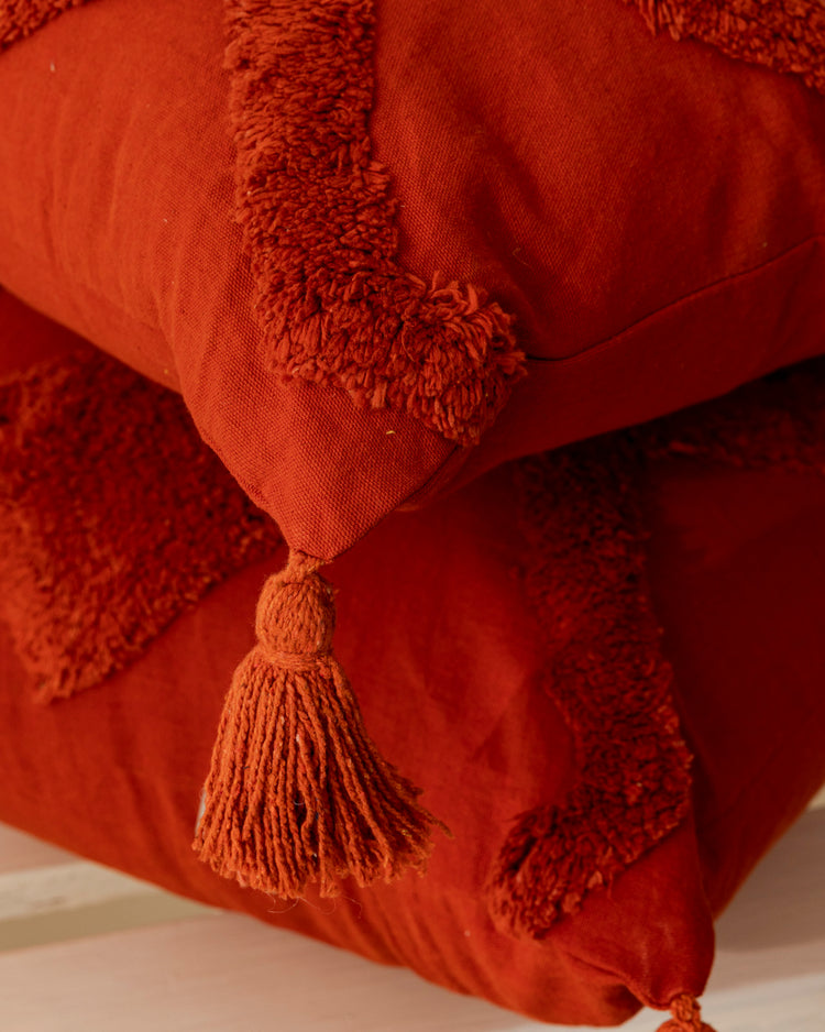 Cotton Tufted Flame Cushion