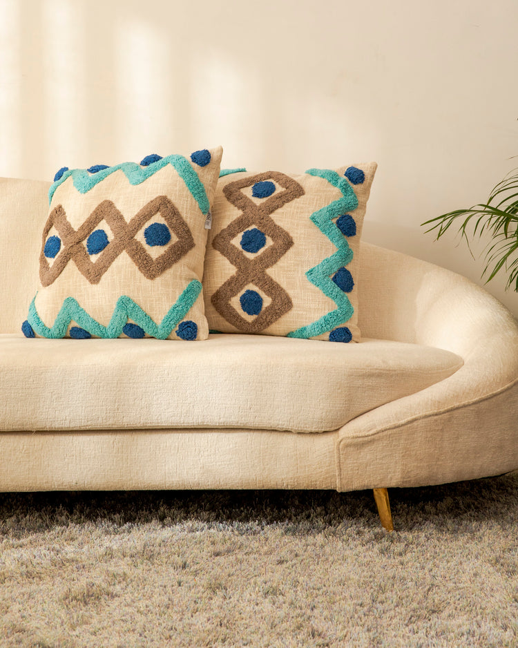 Cotton Tufted Crochet Cushion