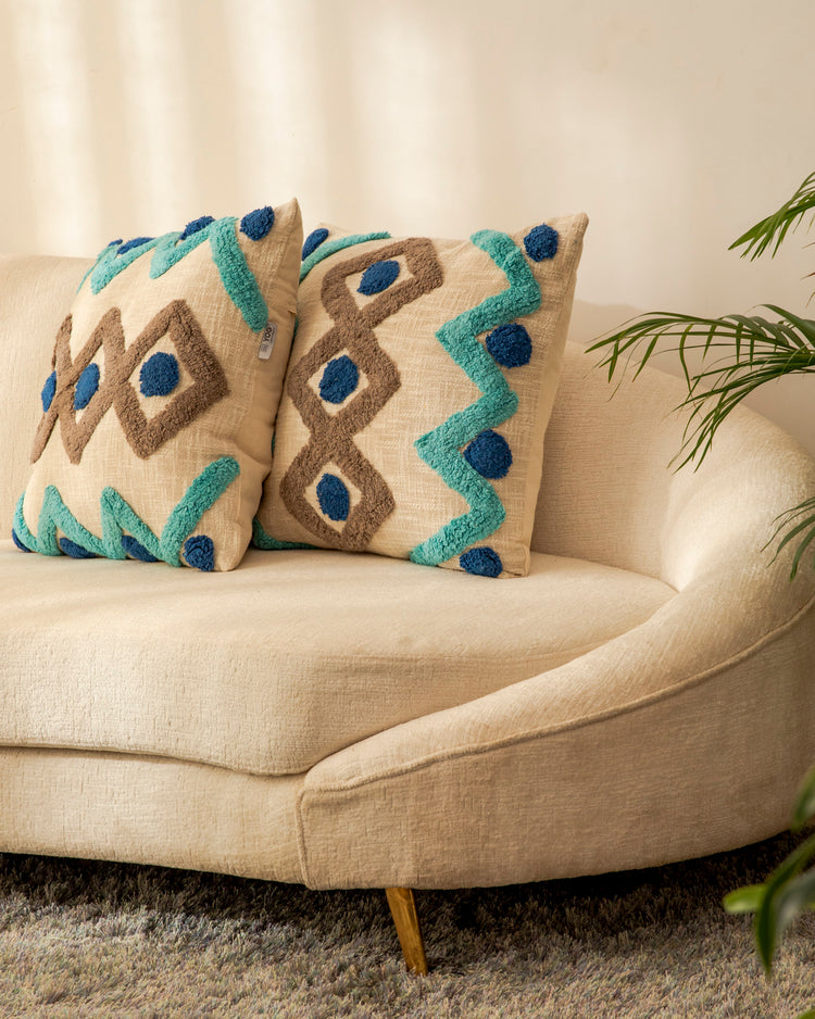 Cotton Tufted Crochet Cushion