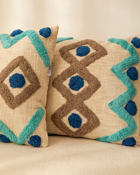 Cotton Tufted Crochet Cushion