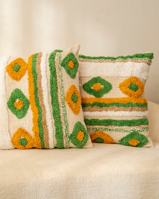 Cotton Tufted Taj Cushion